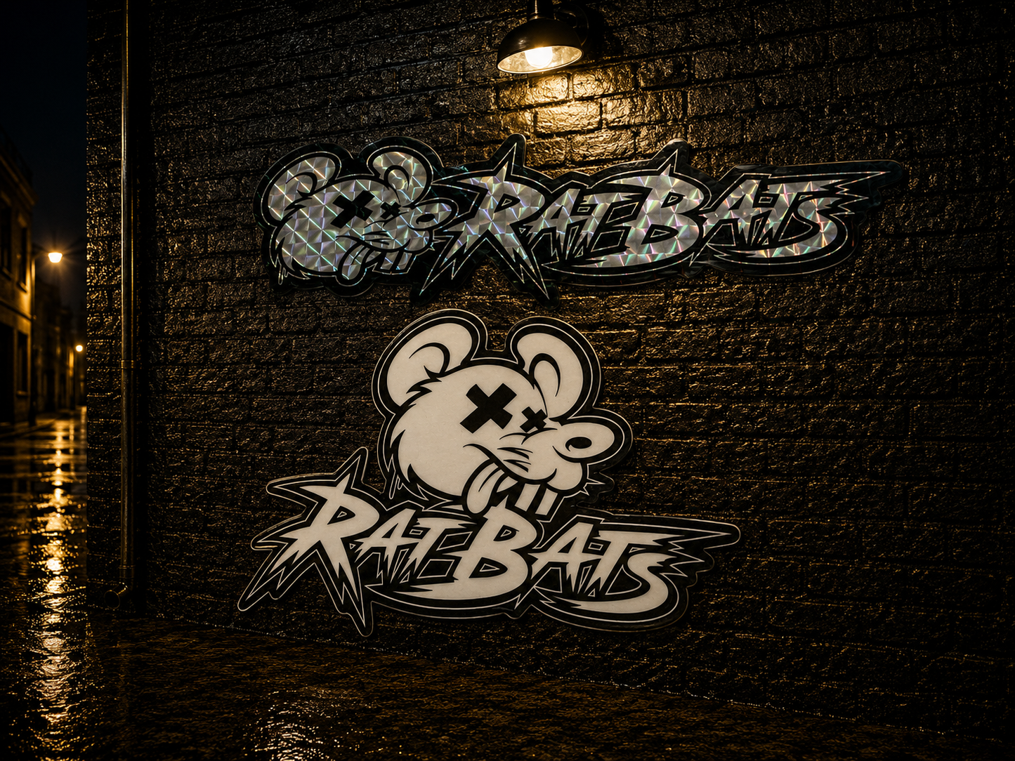 RatBats Black N White K/O Sticker Decal